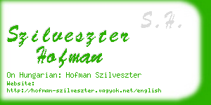 szilveszter hofman business card